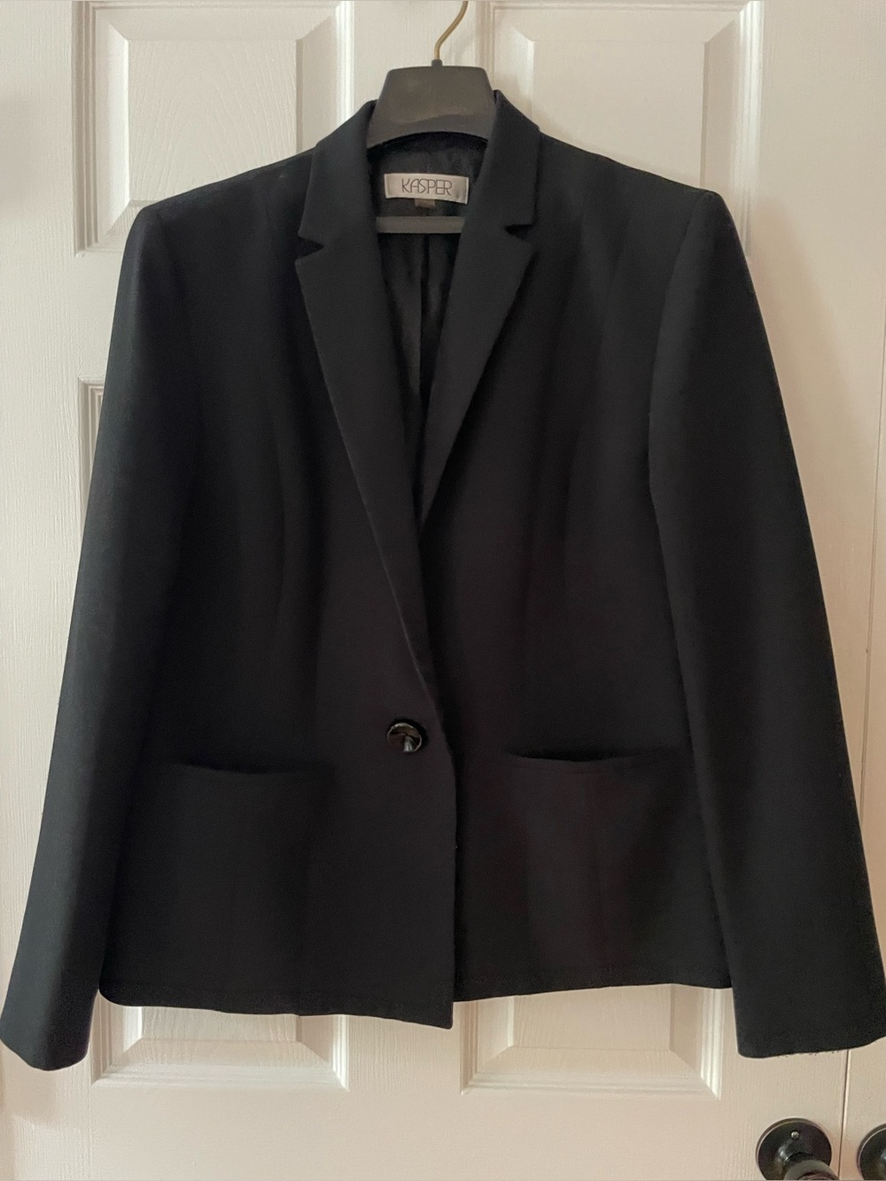 Kasper Black Women's Notch-Lapel Single-Button Blazer